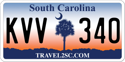 SC license plate KVV340