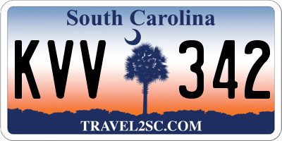 SC license plate KVV342