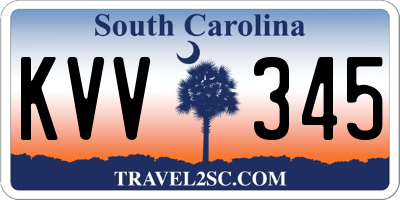SC license plate KVV345