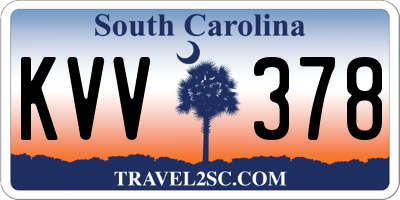 SC license plate KVV378