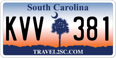 SC license plate KVV381