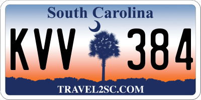 SC license plate KVV384