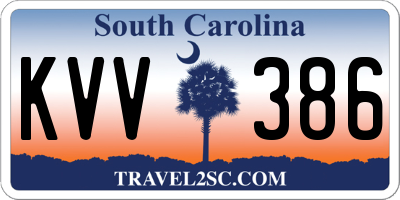 SC license plate KVV386