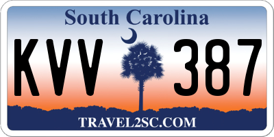 SC license plate KVV387