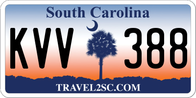 SC license plate KVV388