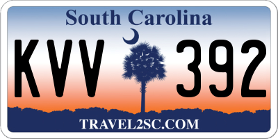 SC license plate KVV392