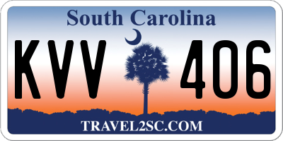 SC license plate KVV406
