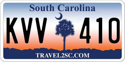 SC license plate KVV410