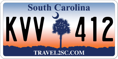 SC license plate KVV412
