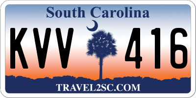 SC license plate KVV416