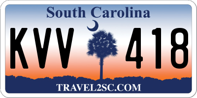 SC license plate KVV418