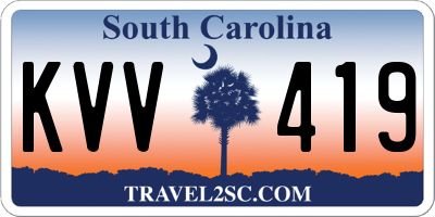 SC license plate KVV419
