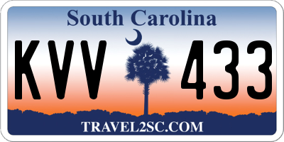 SC license plate KVV433