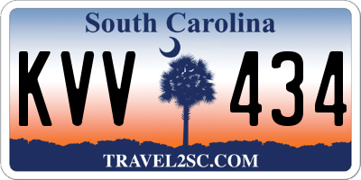 SC license plate KVV434