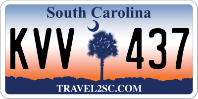 SC license plate KVV437