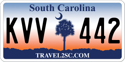 SC license plate KVV442