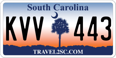 SC license plate KVV443