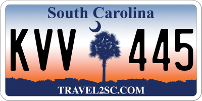 SC license plate KVV445
