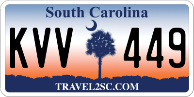 SC license plate KVV449