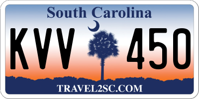 SC license plate KVV450