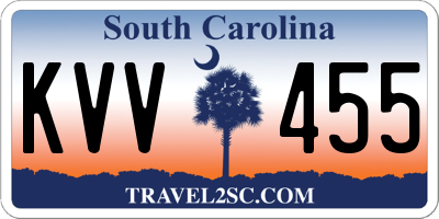 SC license plate KVV455