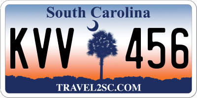 SC license plate KVV456