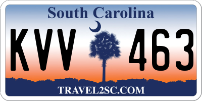 SC license plate KVV463