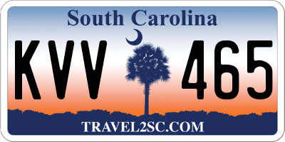 SC license plate KVV465
