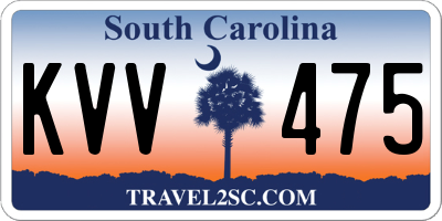 SC license plate KVV475