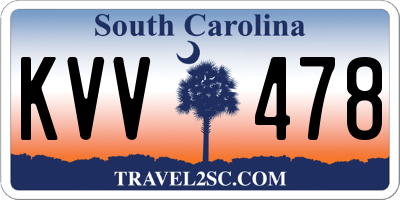 SC license plate KVV478