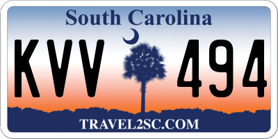SC license plate KVV494