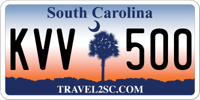 SC license plate KVV500