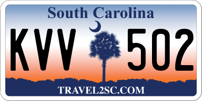 SC license plate KVV502