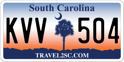 SC license plate KVV504