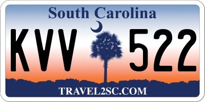 SC license plate KVV522