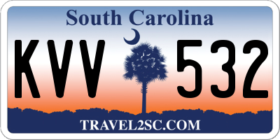 SC license plate KVV532