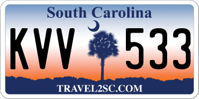 SC license plate KVV533