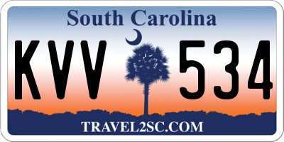 SC license plate KVV534