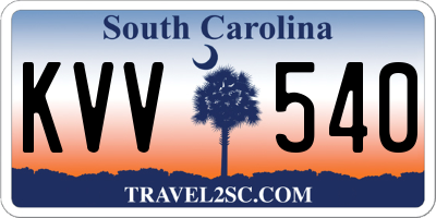 SC license plate KVV540