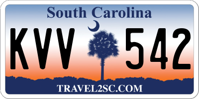 SC license plate KVV542