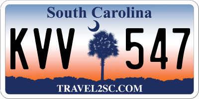 SC license plate KVV547