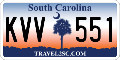 SC license plate KVV551
