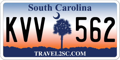 SC license plate KVV562