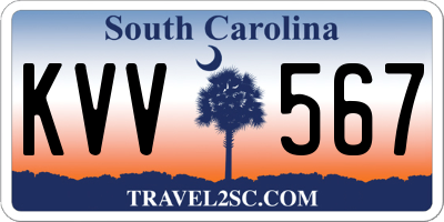 SC license plate KVV567