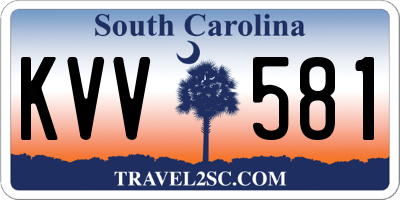 SC license plate KVV581