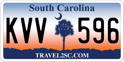 SC license plate KVV596