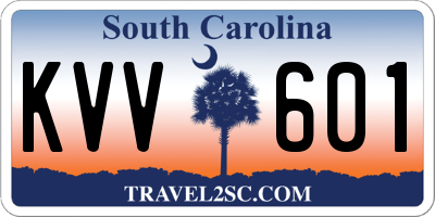 SC license plate KVV601