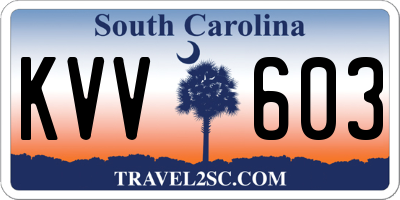 SC license plate KVV603
