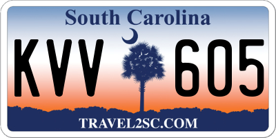 SC license plate KVV605