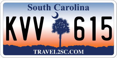SC license plate KVV615